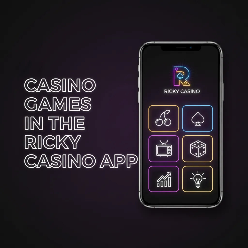 Ricky Casino app screen showing slots and table games, incl Gates of Olympus, Book of Dead, blackjack, roulette, live tables