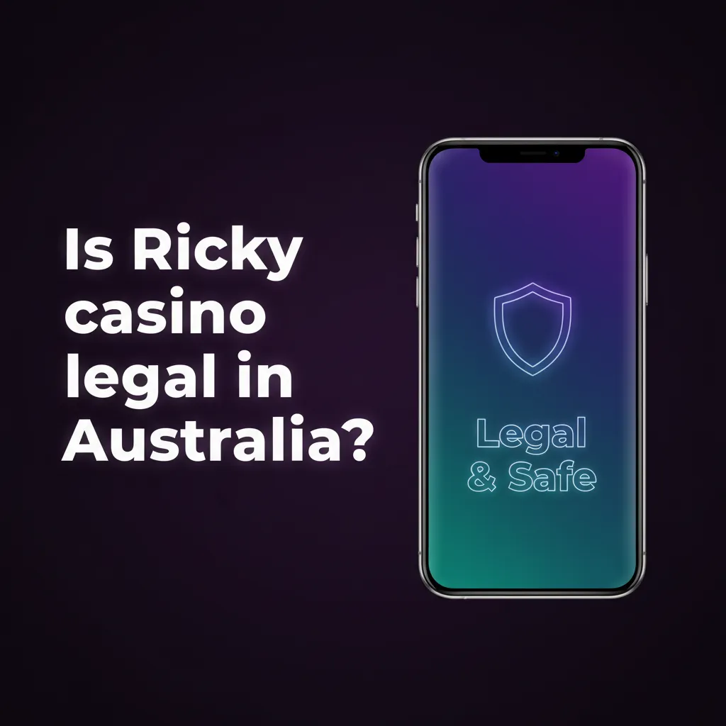 Graphic asking if Ricky Casino is legal in Australia, noting offshore licence, local rules, and responsible gaming tools.