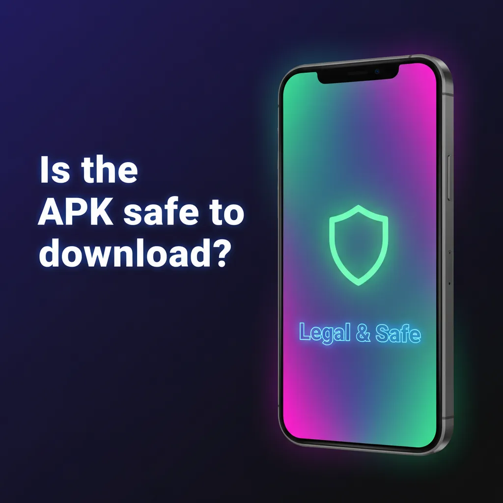 Ricky Casino app on a smartphone with a padlock icon, highlighting licensed, SSL-encrypted, secure APK download.
