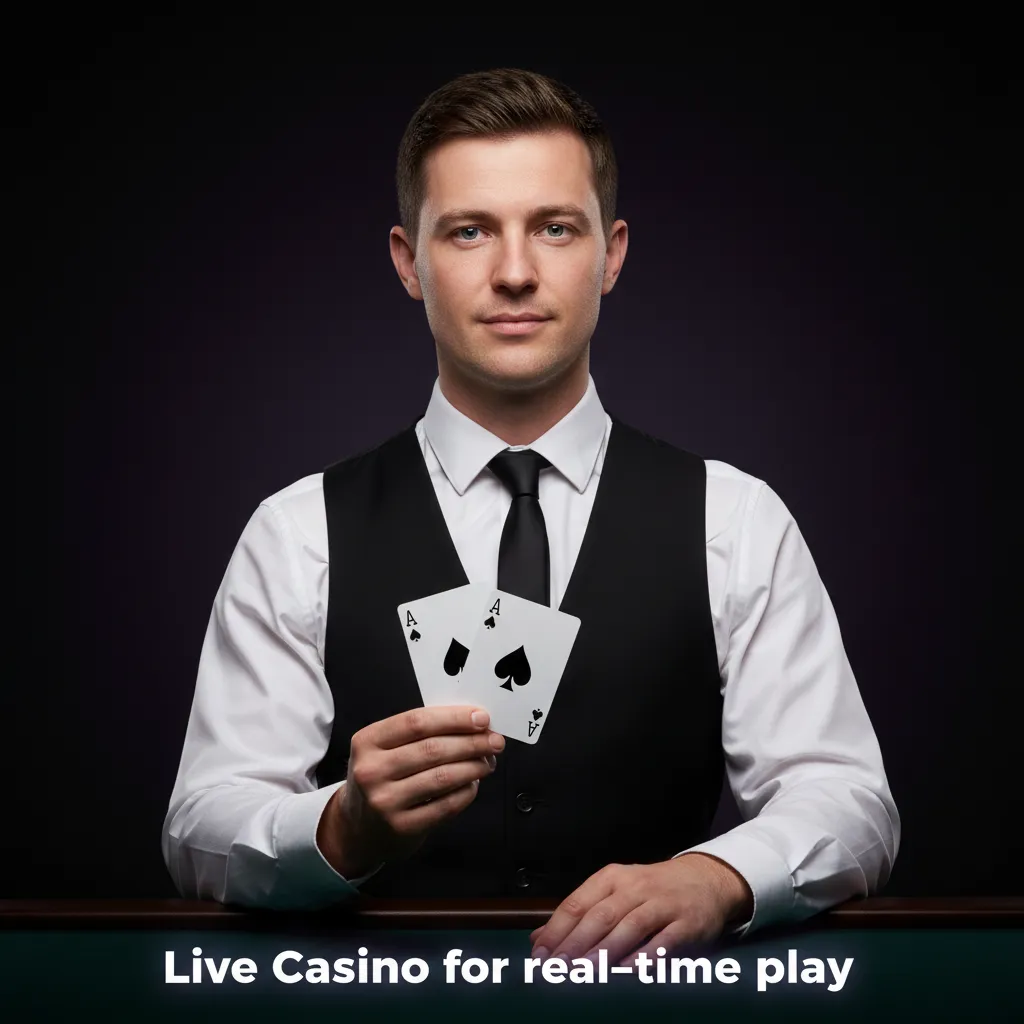 Live casino stream with real dealers and real-time play: Blackjack, Roulette, Baccarat, Poker, game shows; choose limits.