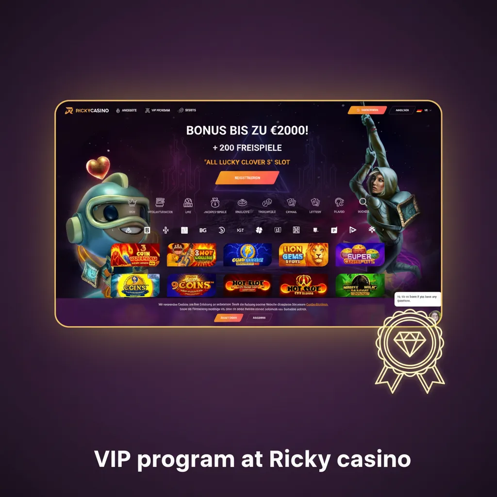 Ricky Casino VIP tiers graphic showing loyalty levels, tailored offers, faster support, and progress in your account area.