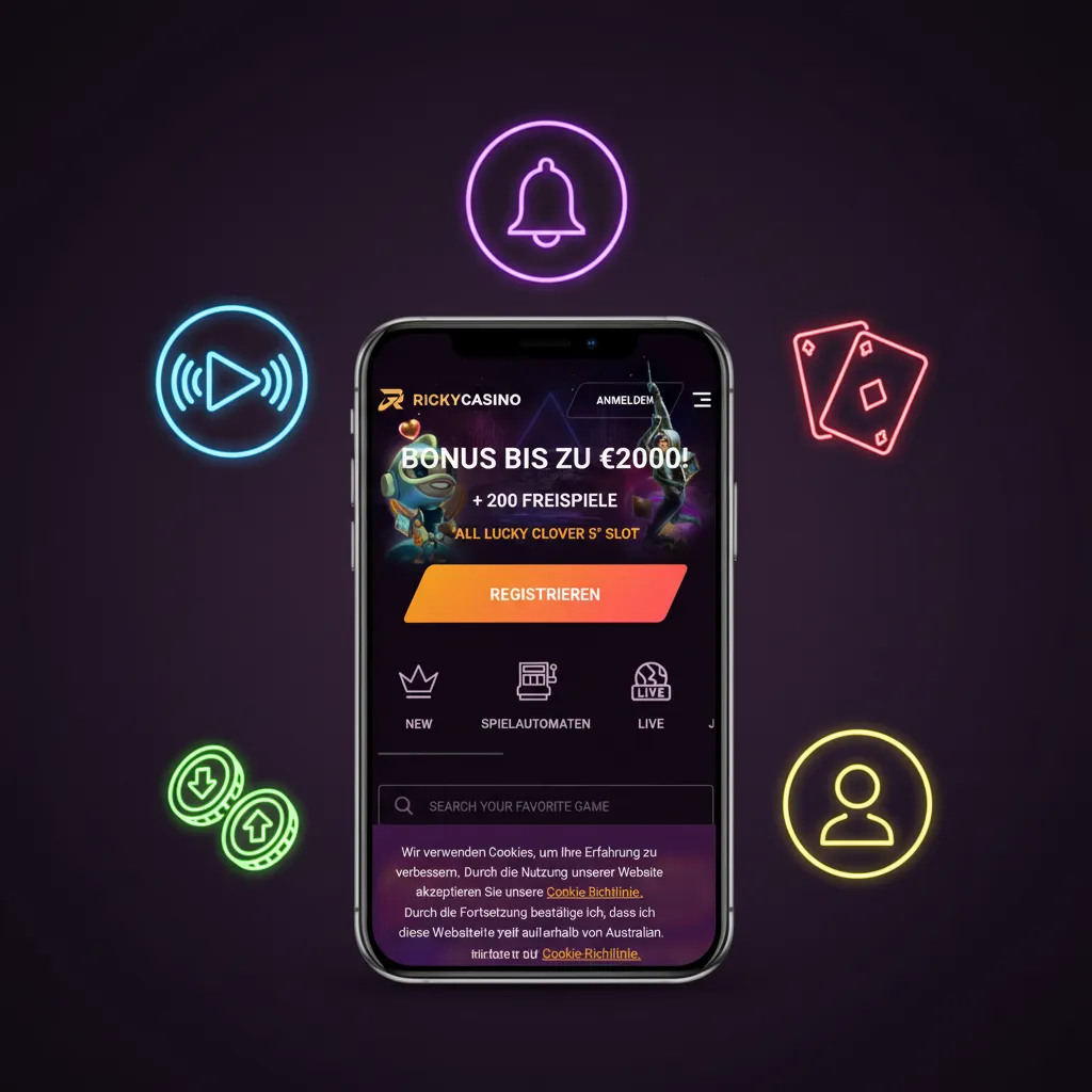 Ricky Casino iPhone app: one-tap games, bets, banking; AUD & crypto; AU$7500/2400 USDT + 550 spins; Face/Touch ID; 24/7 chat.