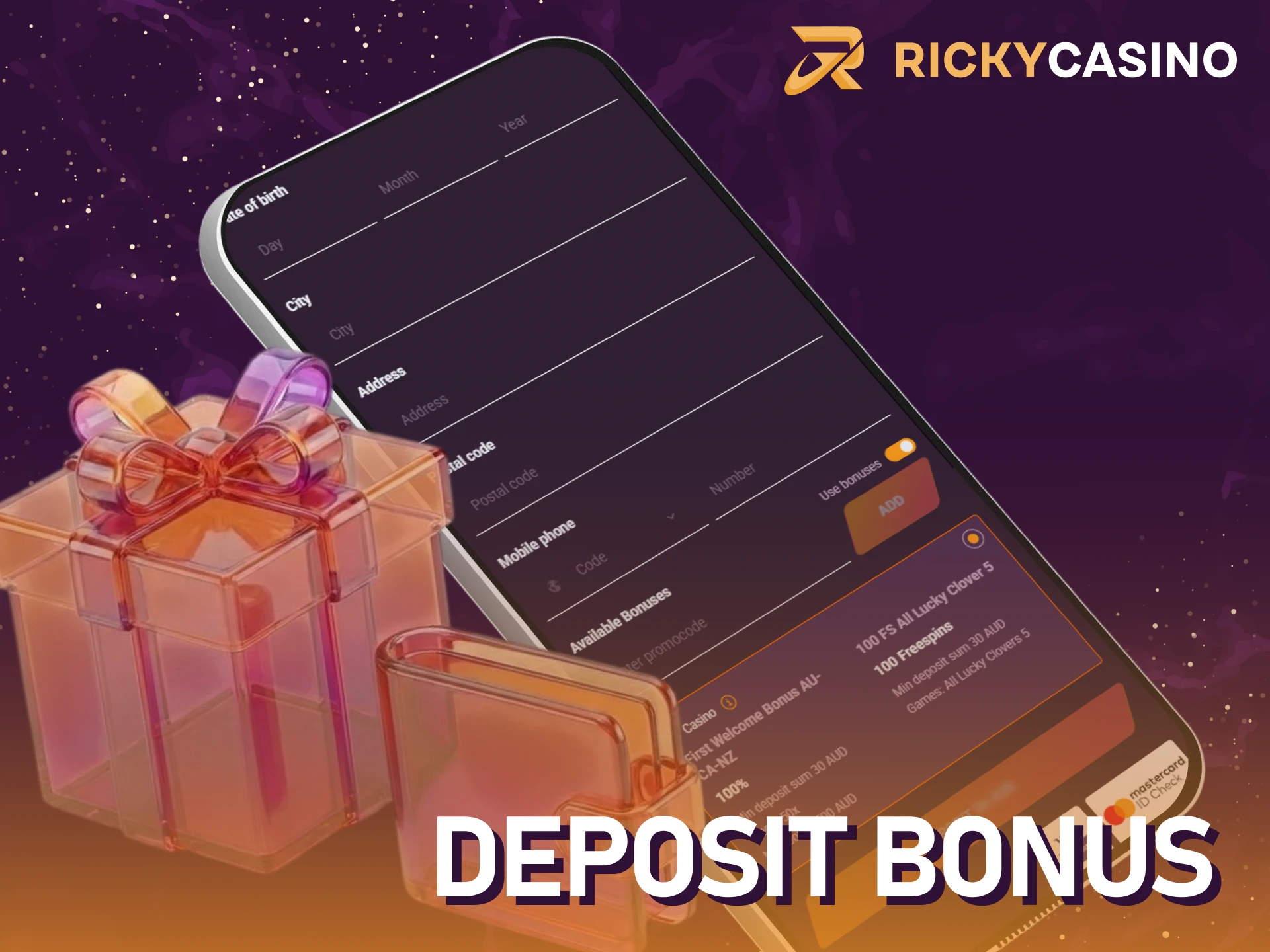 Get a deposit bonus in the Ricky casino Android app to boost your balance.