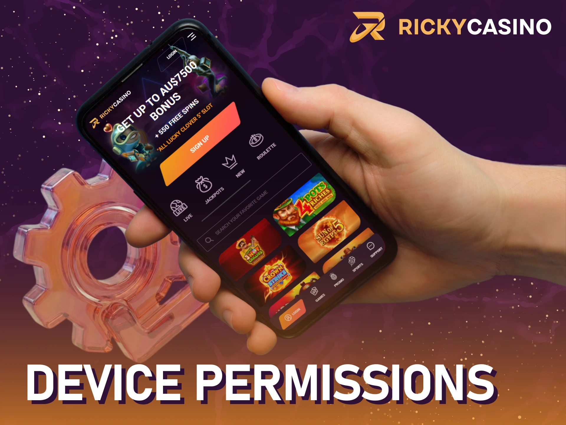 Review Android app permissions for Ricky casino in Australia.