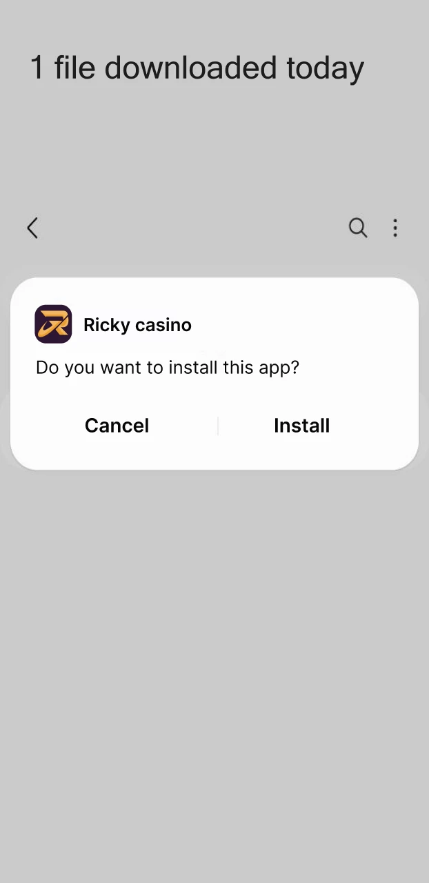Download the Ricky casino Android APK app file to your device.