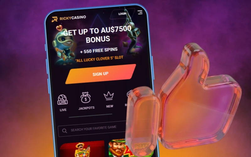 Install the Ricky casino app quickly and play with easy navigation.