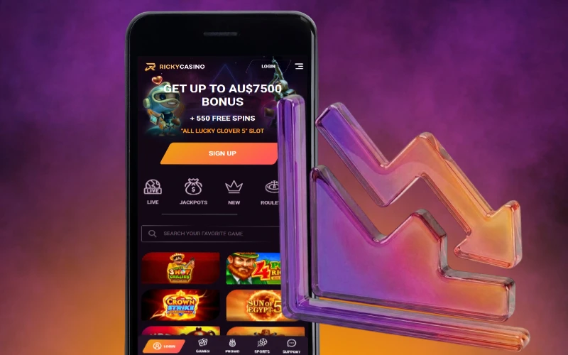 Play more with low data usage on the Ricky casino app.