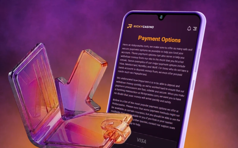 Get quick withdrawals from the Ricky casino app.