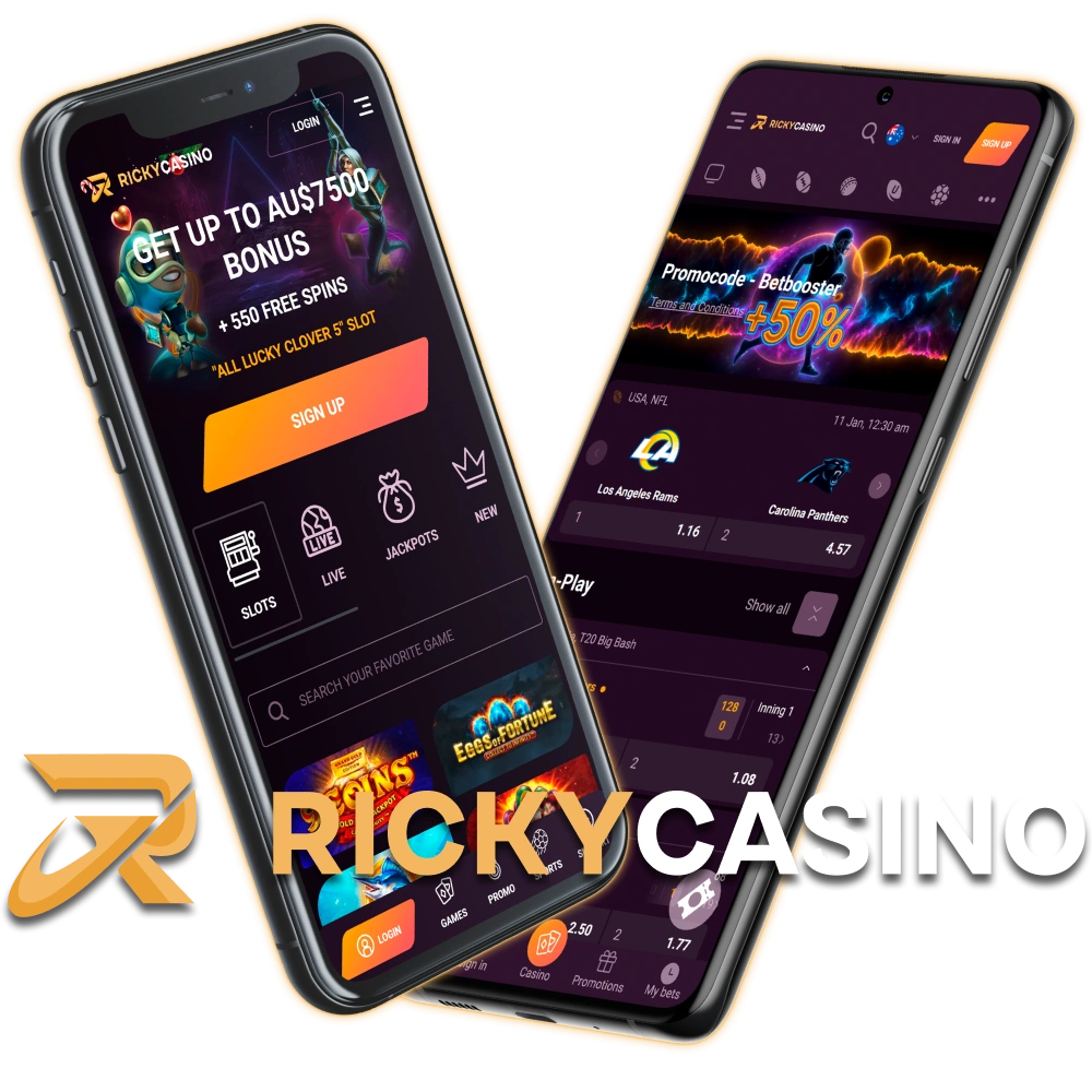 Download the Ricky Casino App to enjoy premium gambling on your mobile device.