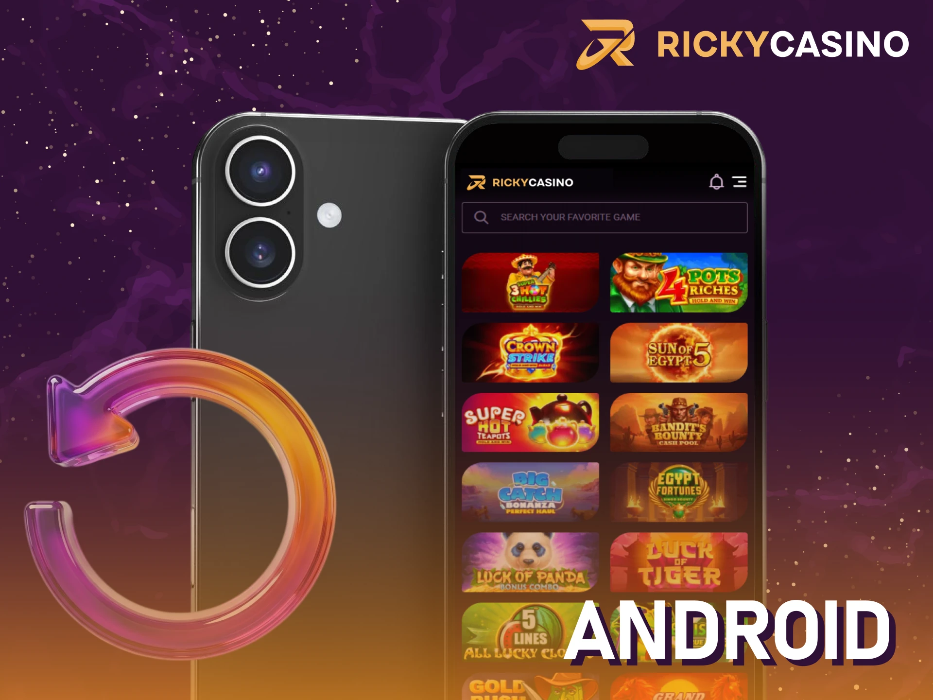 Install the new Android update Ricky casino app.