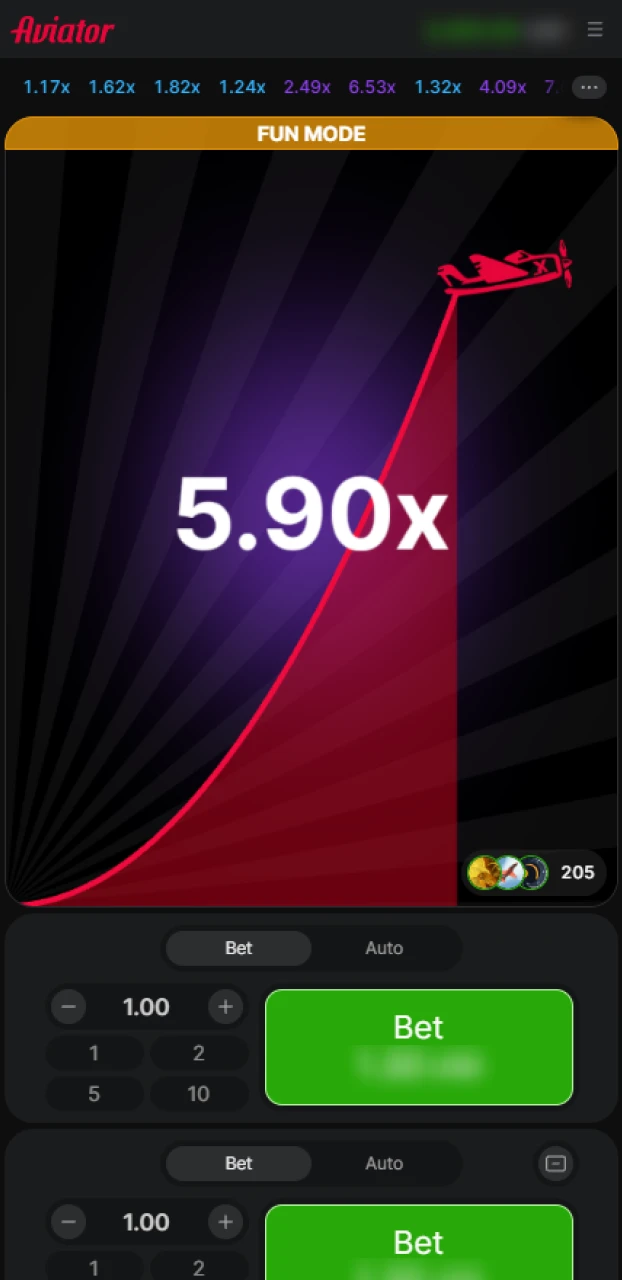 Launch the Aviator game at Ricky casino.