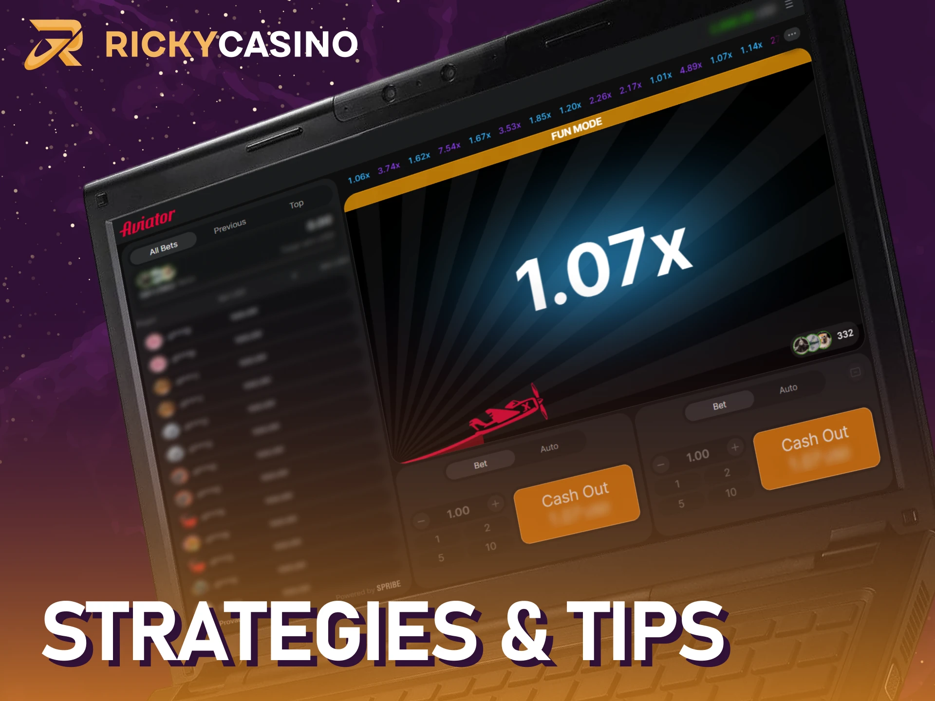 Use effective strategies at Ricky casino to improve your Aviator results.