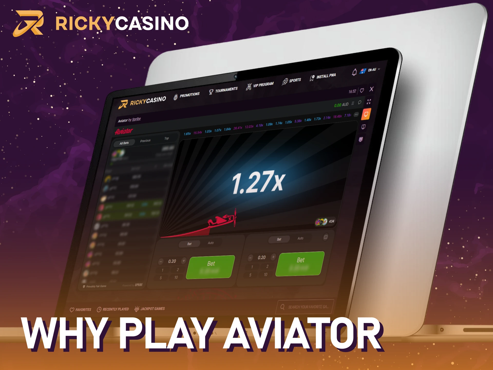 Discover why Australian players choose the Ricky casino platform for Aviator.