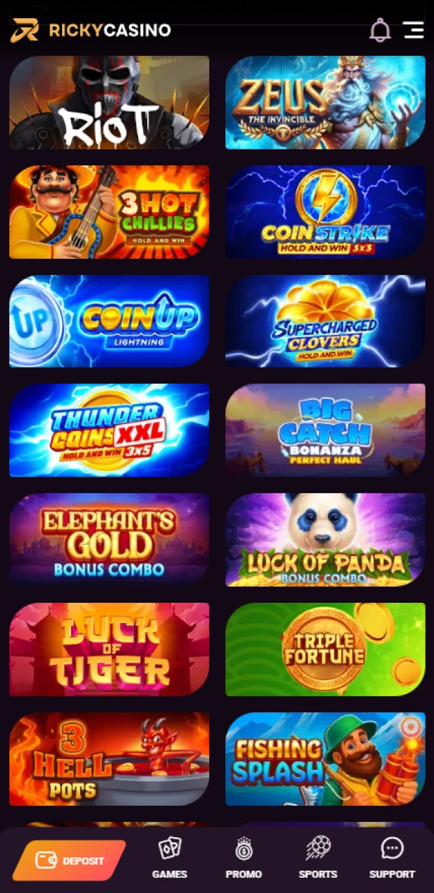 Check the casino games limits before you bet at Ricky casino.