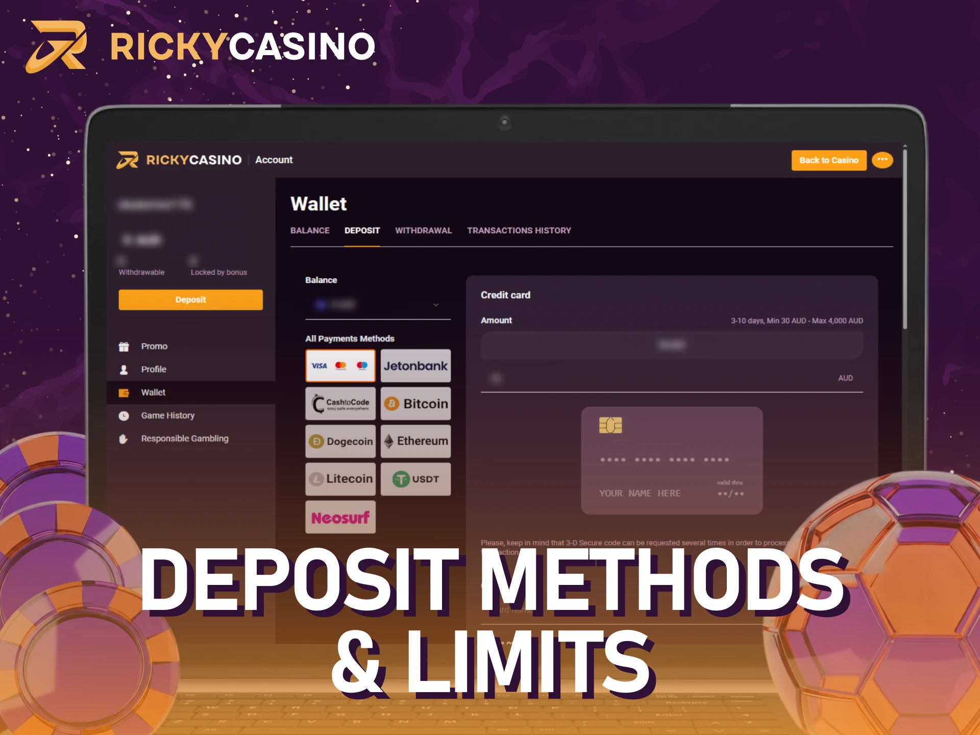 Fund your Ricky casino account and prepare for your bet.