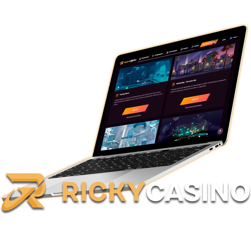 Claim exciting Ricky Casino Bonuses to increase your chances of winning big.