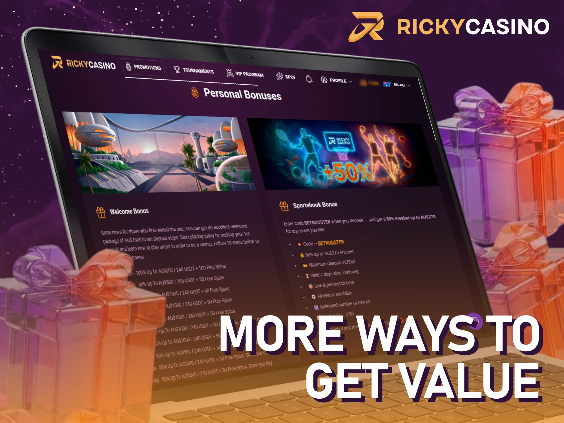 Discover more ways to get value and improve your Ricky casino bonuses.