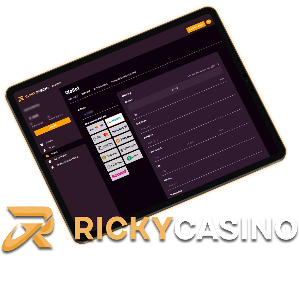 Make a Ricky Casino Deposit and receive an instant balance boost for playing.