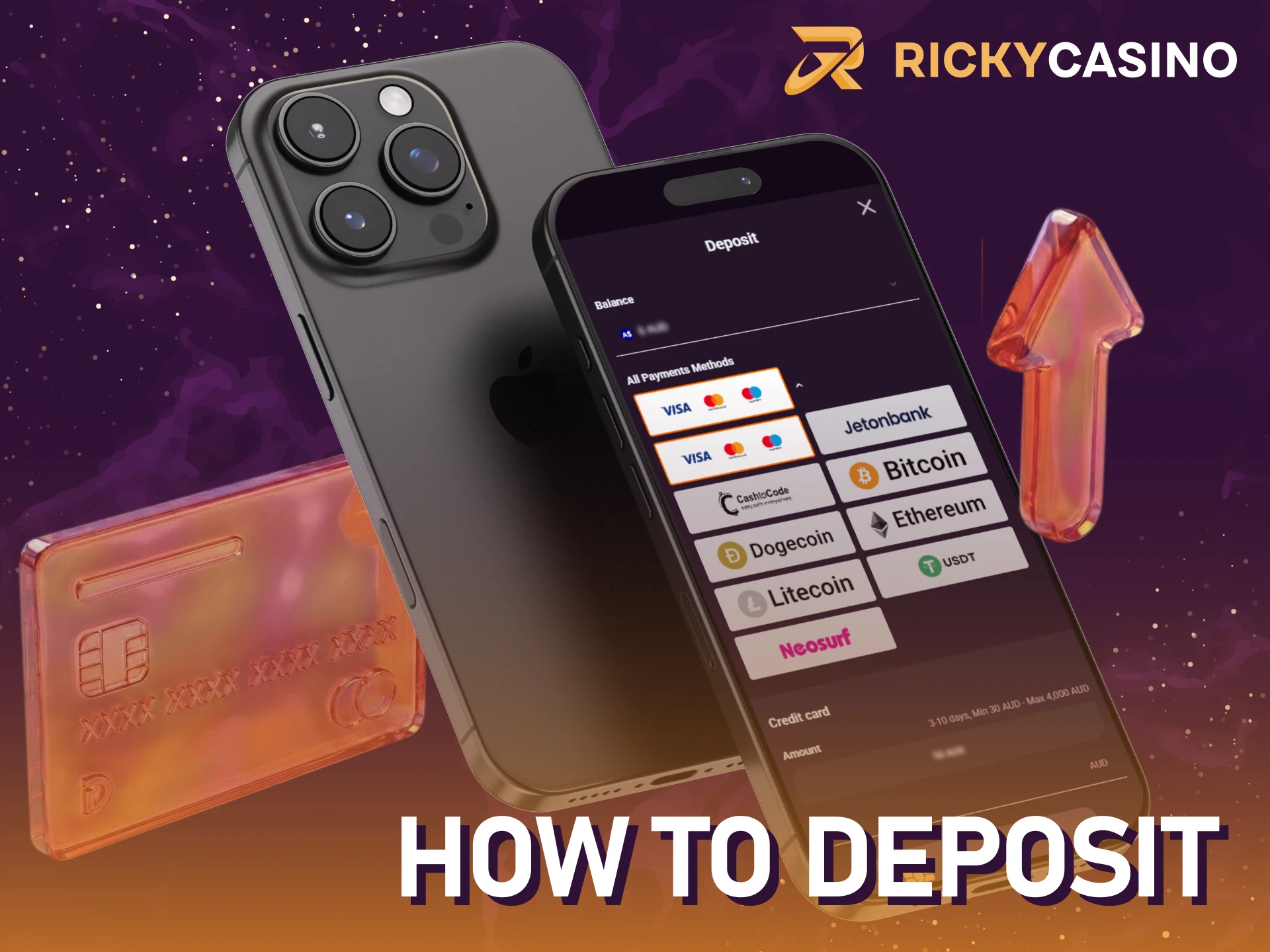 Learn how to deposit on the Ricky casino iOS app in Australia.