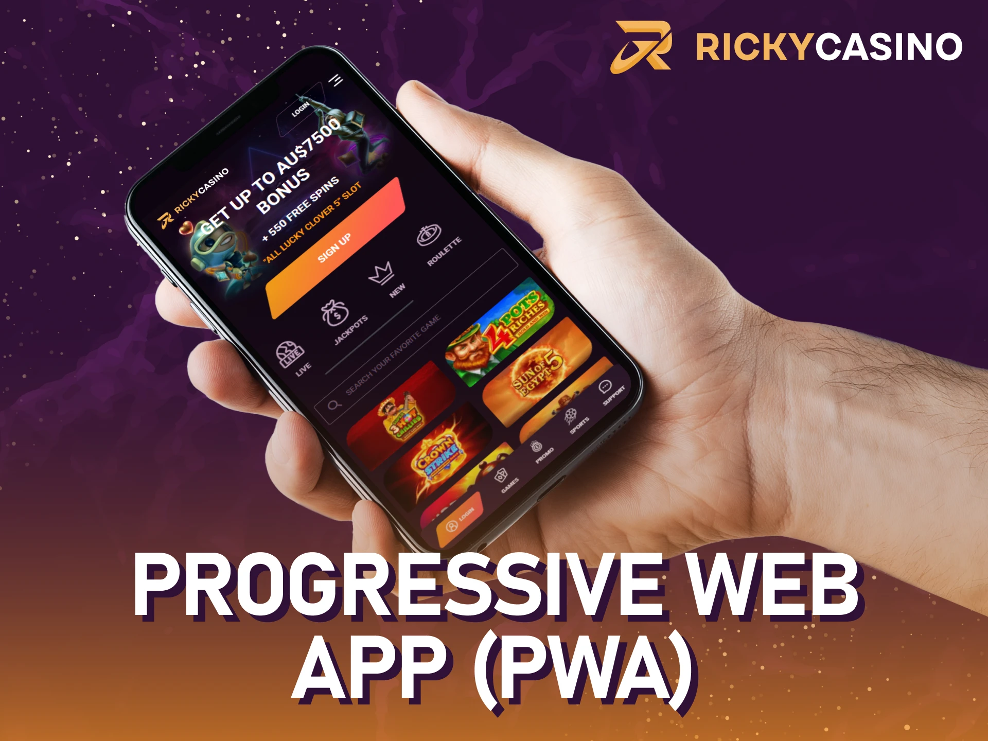 Use the Ricky casino iOS app as a PWA for fast access on your phone.