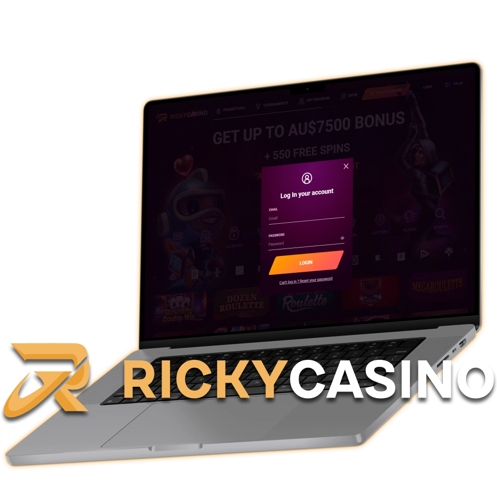 Perform your Ricky Casino Login to access your dashboard and start betting.