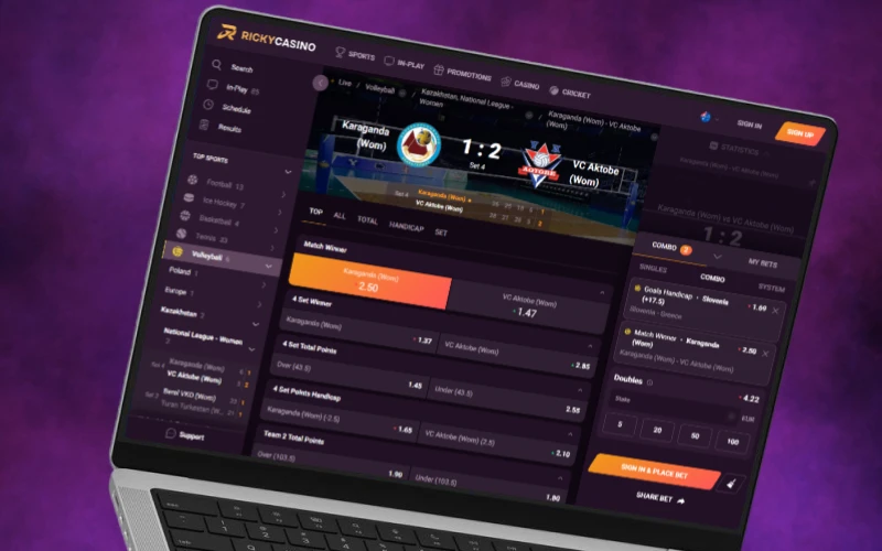 Try Multi Live betting to win more at Ricky casino.