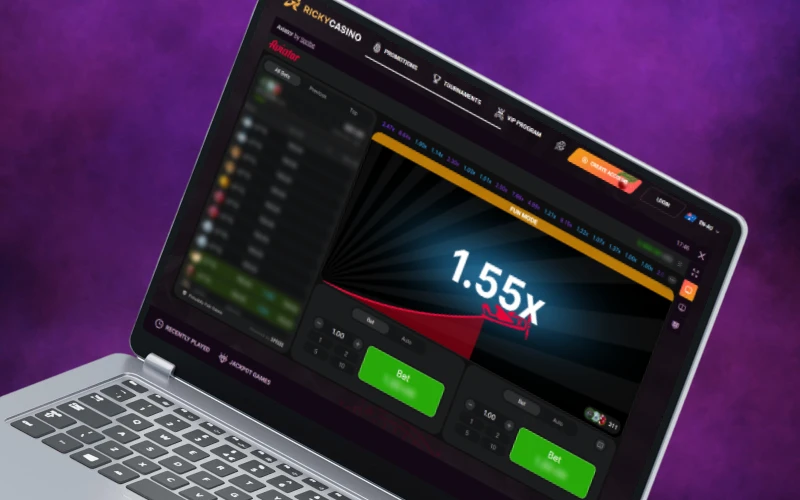 Play crash games for fast wins at Ricky casino Australia.