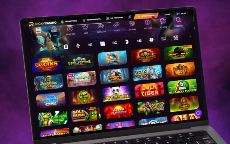 Spin and win on slots at Ricky casino.