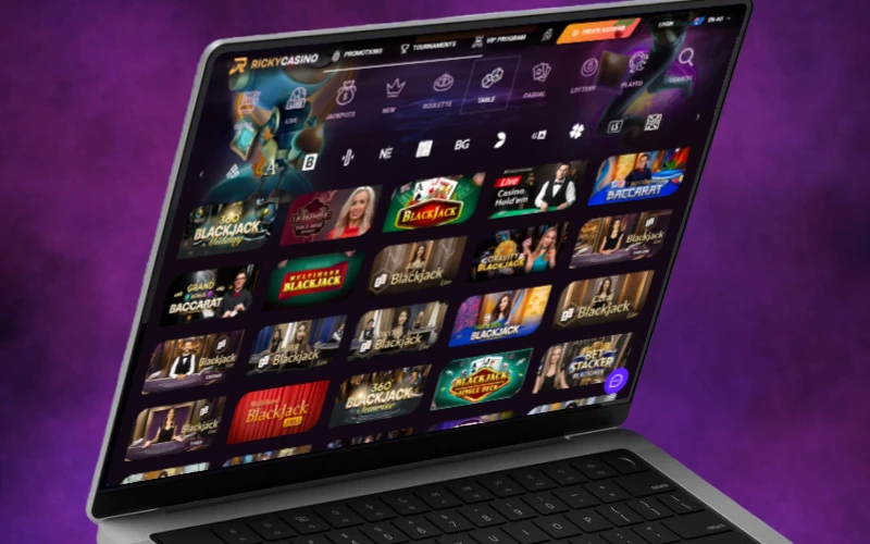 Win on classic Table Games at Ricky casino.