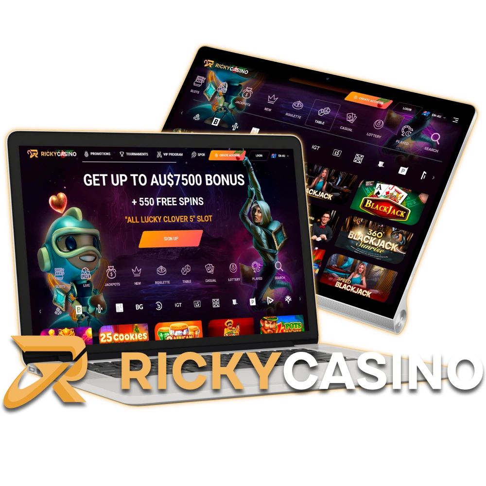 Get started at Ricky Casino to play top games and win big prizes.