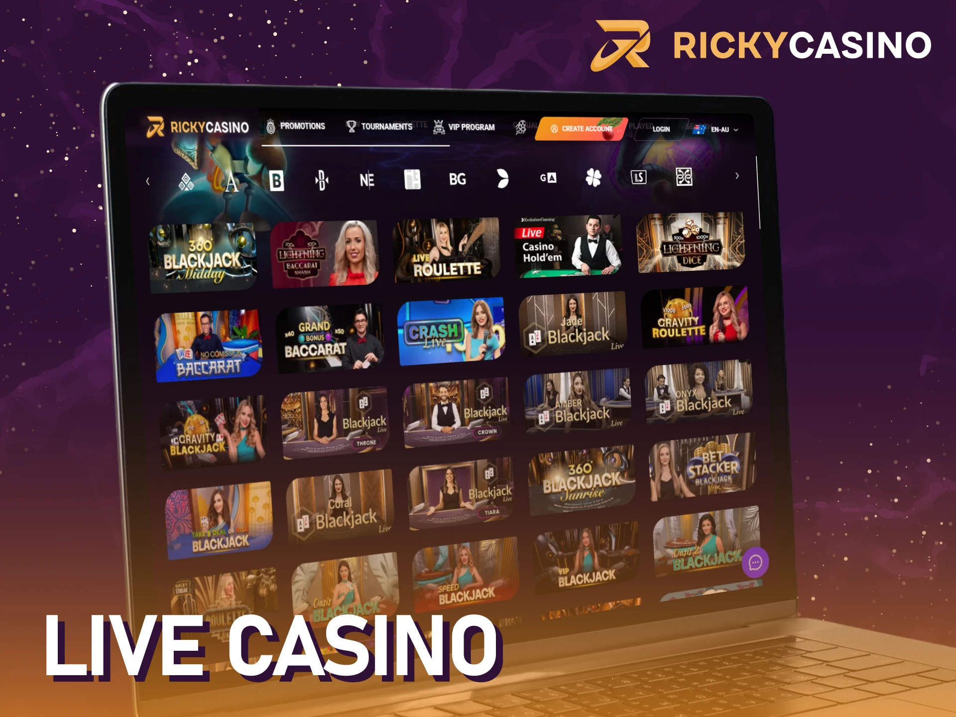 Play in the Ricky casino live casino for real-time action in Australia.
