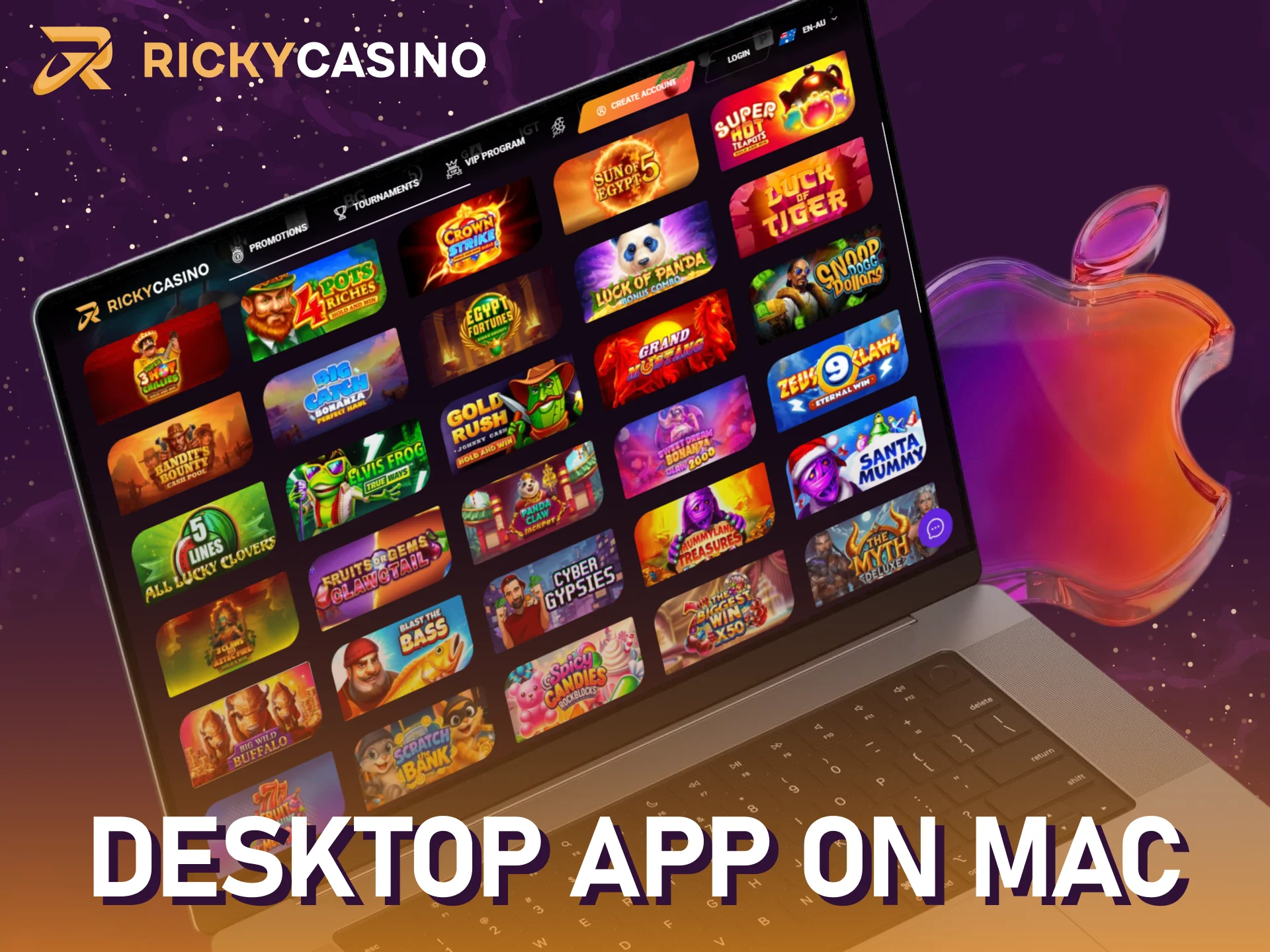 Install the desktop app for Ricky casino on your Mac.