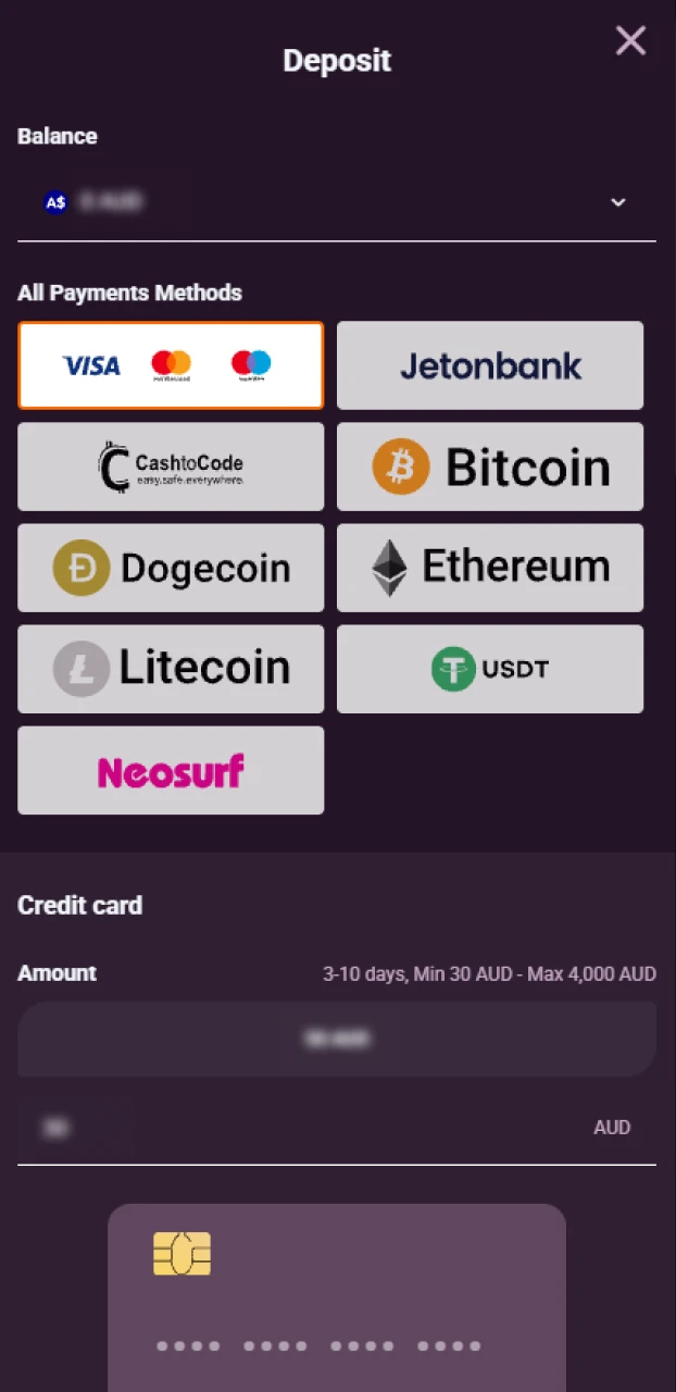 Deposit funds into your Ricky casino balance to activate the welcome bonus.