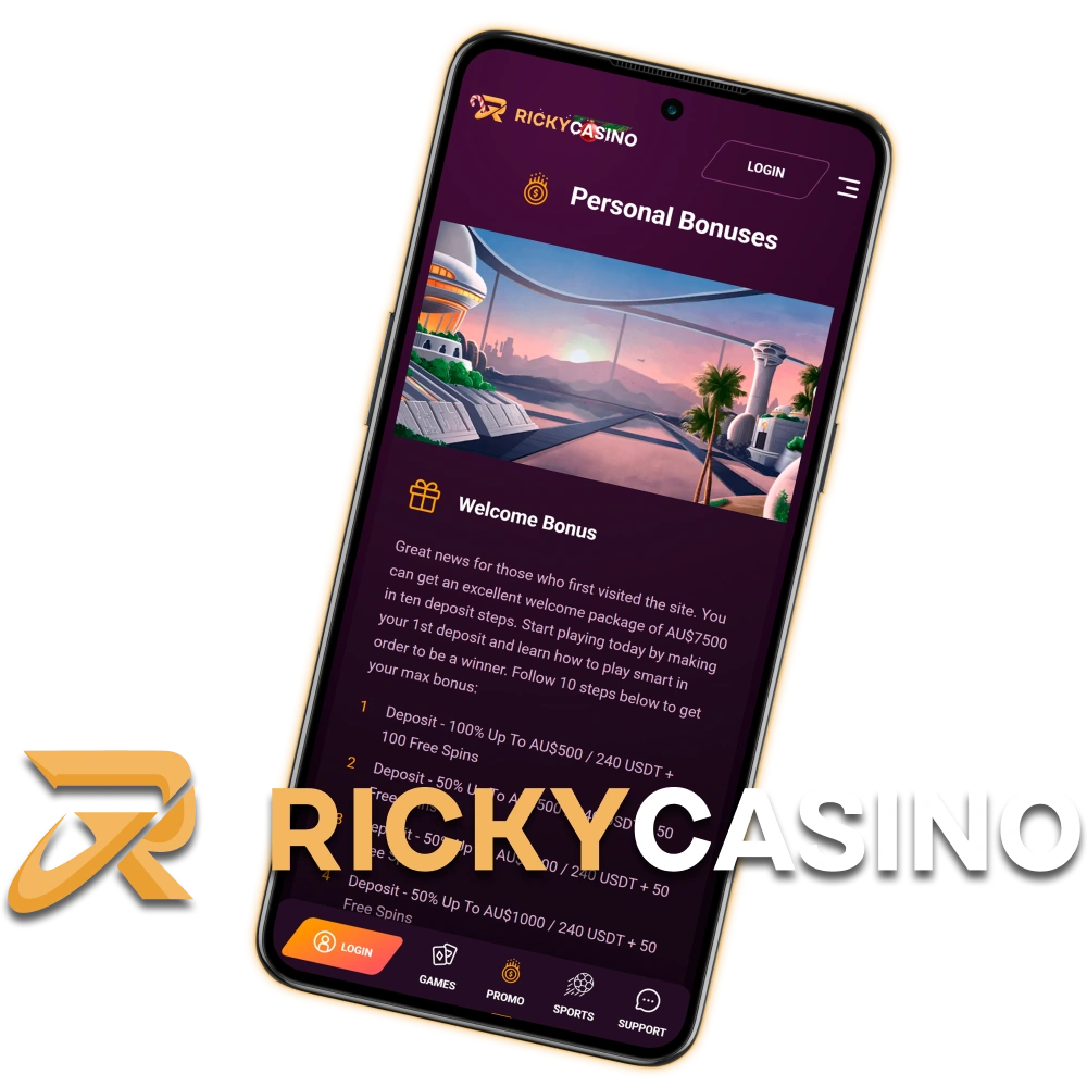 Activate your Ricky Casino Welcome Bonus and start your journey with extra funds.