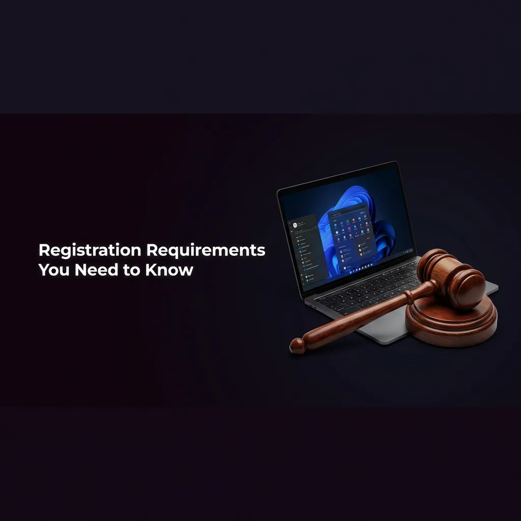 Person reviewing registration documents and identification requirements for online account verification